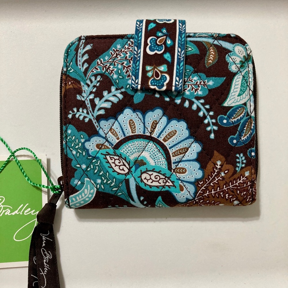 Vera Bradley Java Blue MiniZip Wallet NWT